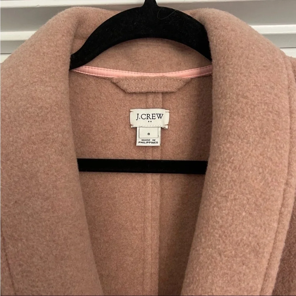 J Crew 8 Pink Boiled Wool Olga Coat - Picture 4 of 8